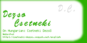 dezso csetneki business card